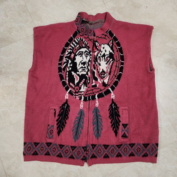 Tejidos Ruminahui Mens XL? Native American Indian Tribal Sweater Vest READ - Picture 3 of 11